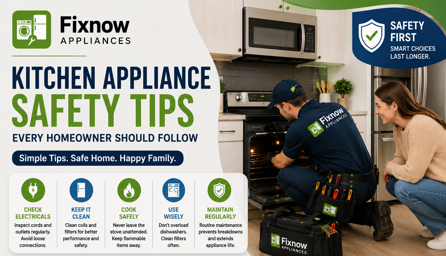 Kitchen Appliance Safety Tips Every Homeowner Should Follow | FixNow Appliances
